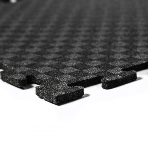 Черный защитный коврик-пазл 48х48 см, 8 мм под тренажеры